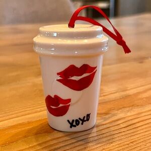 Starbucks 2015 Holiday Lips XOXO Cup Ceramic Ornament